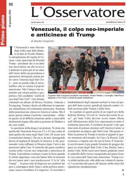 L’Osservatore – 10 Gennaio 2026 Cover