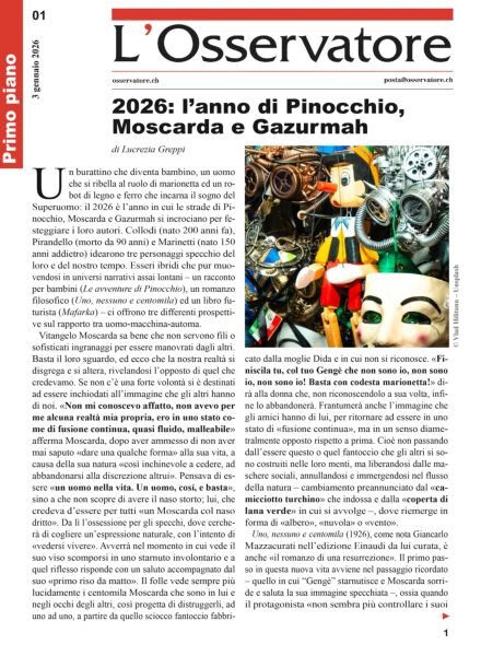 L’Osservatore – 3 Gennaio 2026 Cover