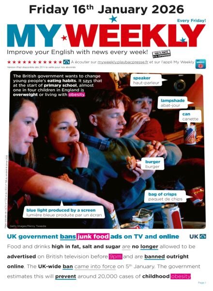 My Weekly fr – 16 Janvier 2026 Cover
