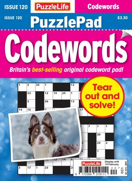 PuzzleLife PuzzlePad Codewords – January 2026 Cover