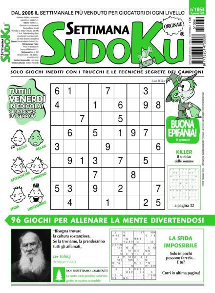 Settimana Sudoku – 2 Gennaio 2026 Cover