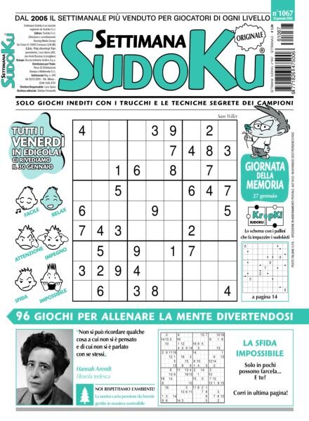 Settimana Sudoku – 23 Gennaio 2026 Cover
