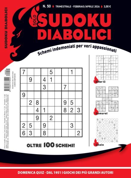 Solo Sudoku Diabolici – Febbraio-Aprile 2026 Cover