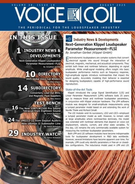 Voice Coil Magazine – August 2025 Cover