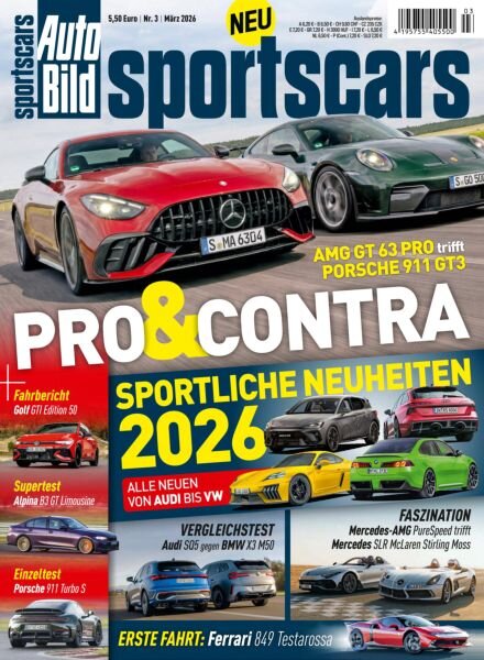 Auto Bild Sportscars – Marz 2026 Cover