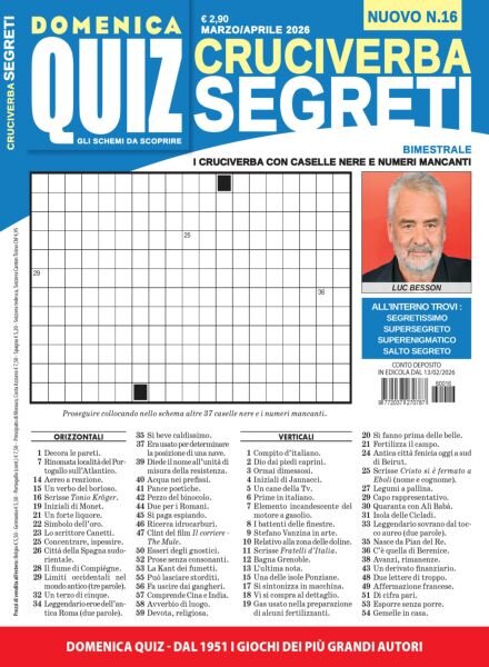 Cruciverba Segreti – Marzo-Aprile 2026 Cover