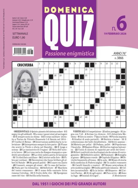 Domenica Quiz – 19 Febbraio 2026 Cover