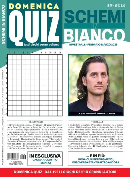 Domenica Quiz Schemi in Bianco – Febbraio-Marzo 2026 Cover