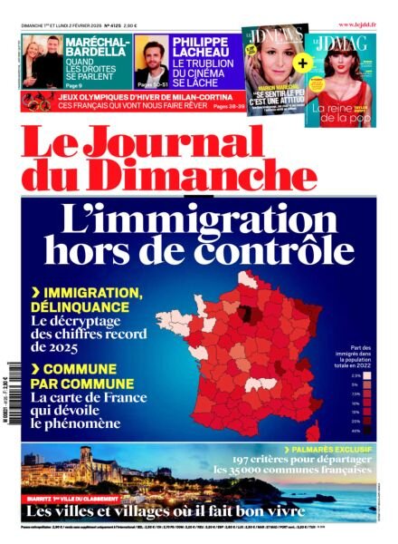 Le Journal du dimanche – 2 Fevrier 2026 Cover