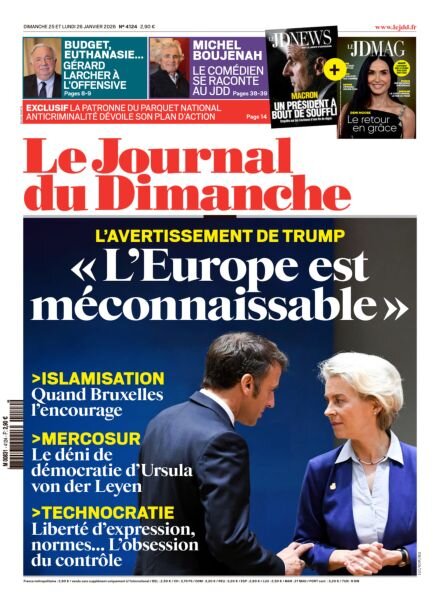 Le Journal du dimanche – 25 Janvier 2026 Cover
