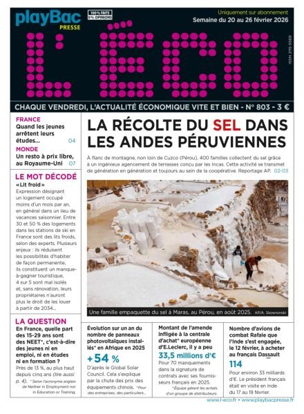 L’eCO – 20 Fevrier 2026 Cover