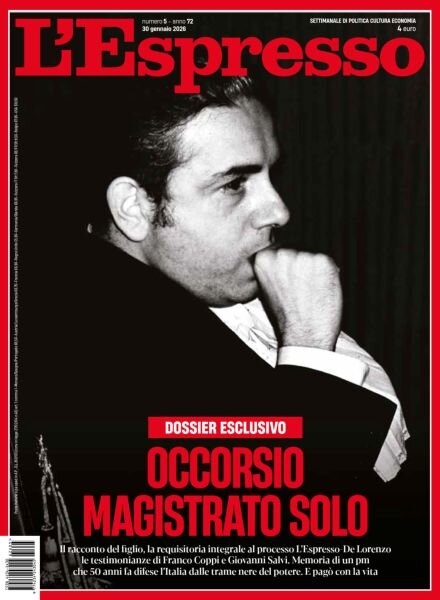 L’Espresso – 30 Gennaio 2026 Cover