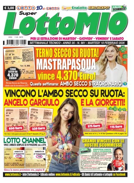 Lottomio del Giovedi – 10 Febbraio 2026 Cover