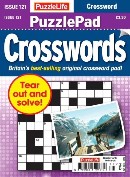 PuzzleLife PuzzlePad Crosswords – Issue 121 2026 Cover
