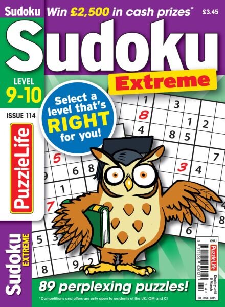 PuzzleLife Sudoku Extreme – January 2026 Cover