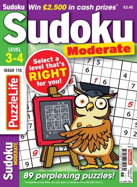 PuzzleLife Sudoku Moderate – January 2026 Cover
