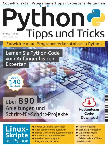 Python Programmierung Tipps und Projekte – Februar 2026 Cover