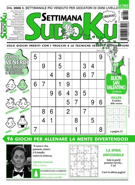 Settimana Sudoku – 6 Febbraio 2026 Cover