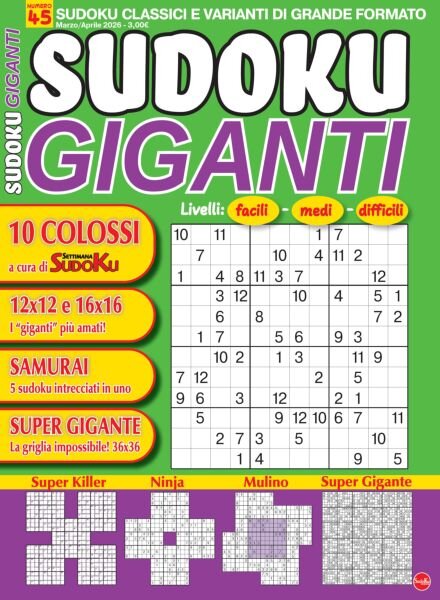 Sudoku Giganti – Marzo-Aprile 2026 Cover