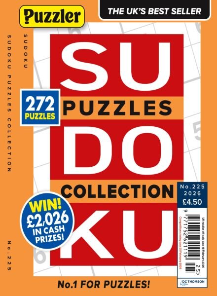 Sudoku Puzzles Collection – Issue 225 2026 Cover