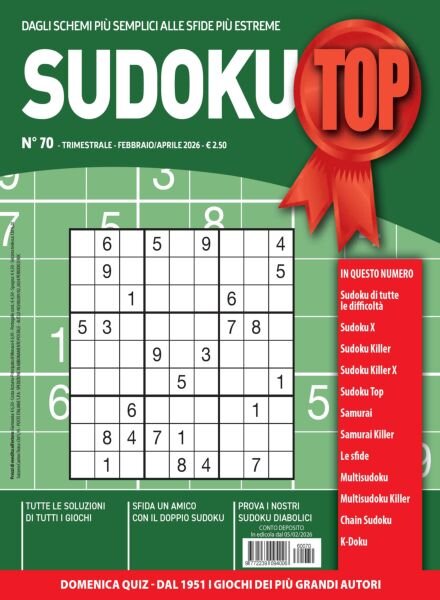 Sudoku Top – Febbraio-Aprile 2026 Cover