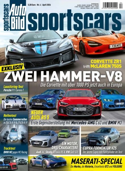 Auto Bild Sportscars – April 2026 Cover