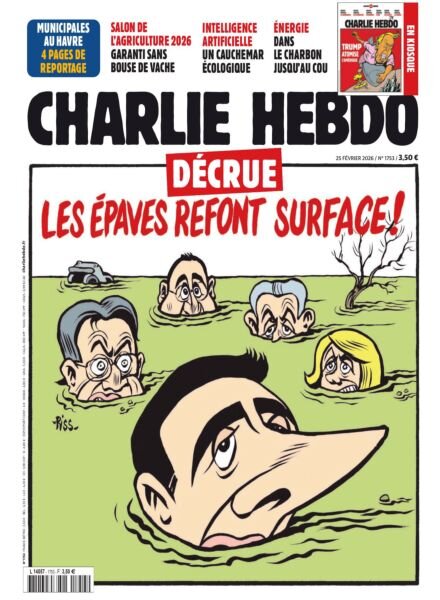 Charlie Hebdo – 25 Fevrier 2026 Cover