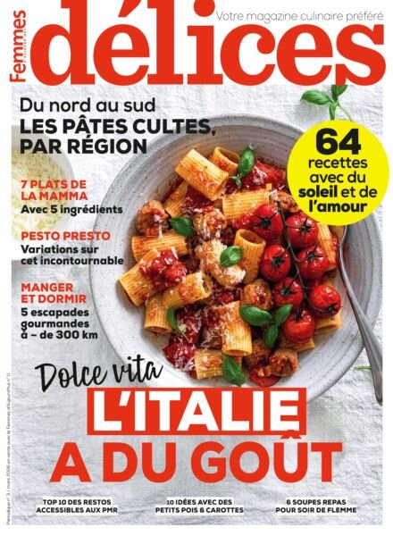 Delices de Femmes d’Aujourd’hui – Mars 2026 Cover