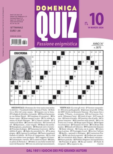 Domenica Quiz – 19 Marzo 2026 Cover