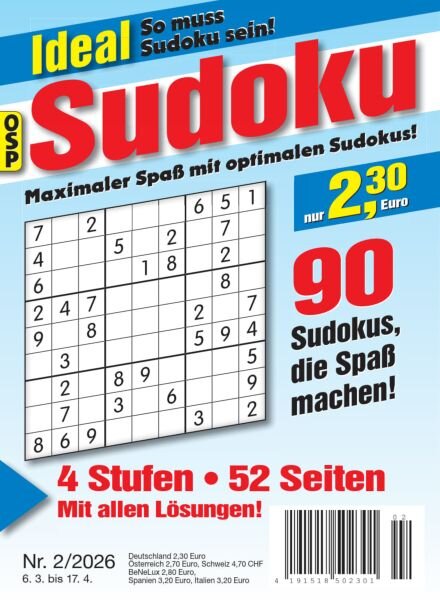 Ideal Sudoku – Nr 2 2026 Cover