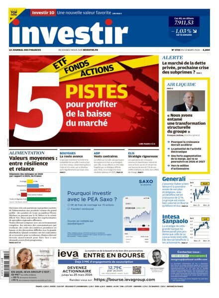 Investir – 14 Mars 2026 Cover