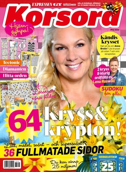 Korsord – 16 Mars 2026 Cover