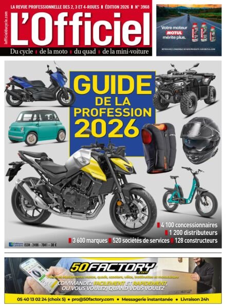 L’Officiel du Cycle N3968 – Guide de la Profession 2026 Cover