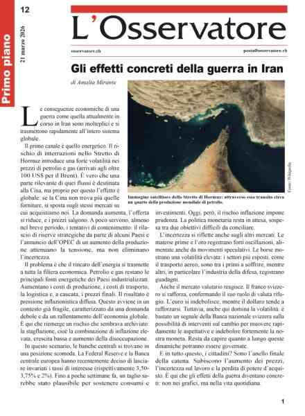 L’Osservatore – 21 Marzo 2026 Cover