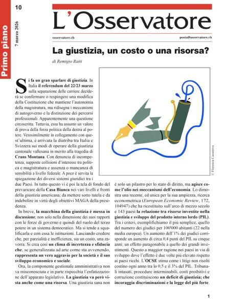 L’Osservatore – 7 Marzo 2026 Cover