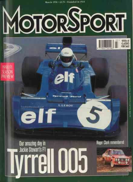 Motor Sport Magazine – March 1998 Cover