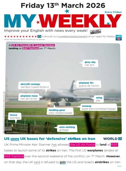 My Weekly fr – 13 Mars 2026 Cover