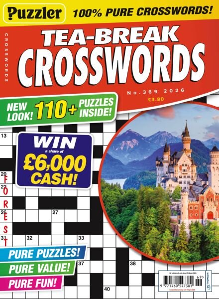 Puzzler Tea-Break Crosswords – Issue 369 2026 Cover