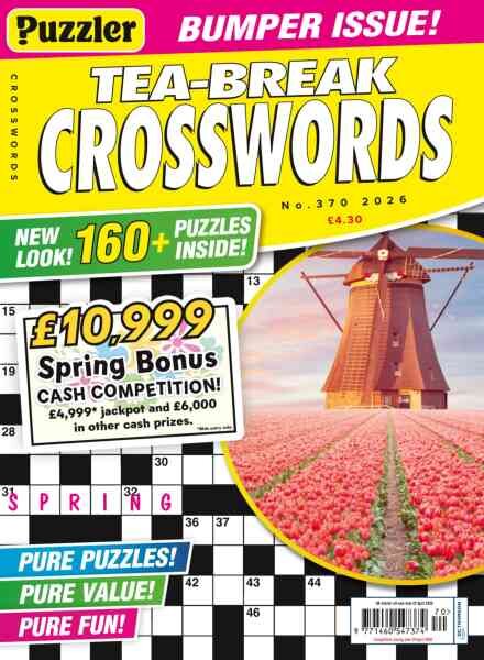 Puzzler Tea-Break Crosswords – Issue 370 2026 Cover