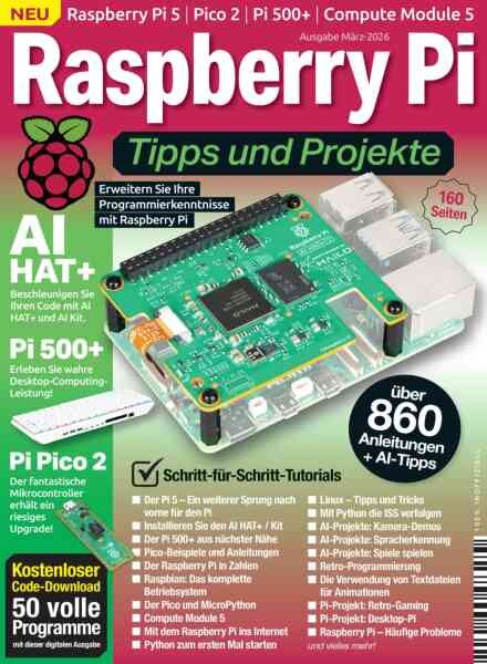 Raspberry Pi Tipps und Projekte – Marz 2026 Cover