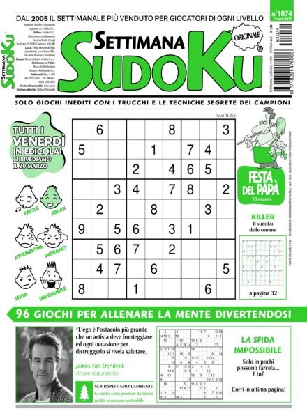 Settimana Sudoku – 13 Marzo 2026 Cover