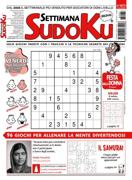 Settimana Sudoku – 6 Marzo 2026 Cover
