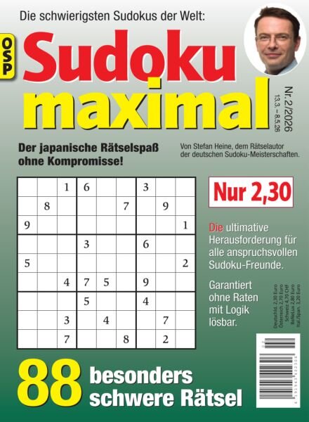 Sudoku Maximal – Nr 2 2026 Cover
