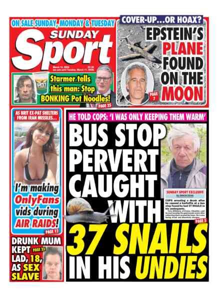 Sunday Sport – 15 March 2026 Cover
