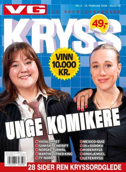 VG Kryssord – 23 Februar 2026 Cover