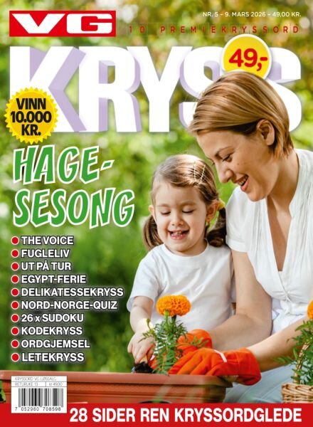 VG Kryssord – 9 Mars 2026 Cover