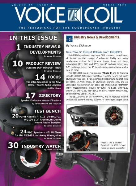 Voice Coil Magazine – March 2026 Cover