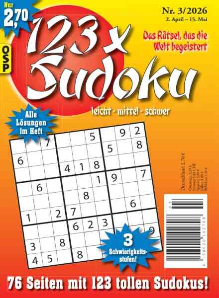 123 x Sudoku – Nr 3 2026 Cover