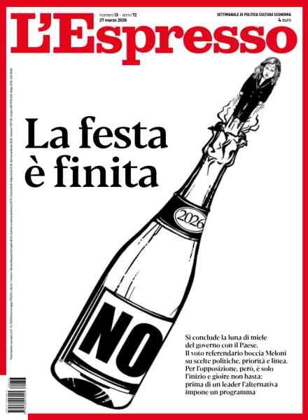 L’Espresso – 27 Marzo 2026 Cover