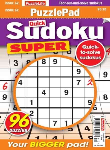 PuzzleLife PuzzlePad Sudoku Super – April 2026 Cover